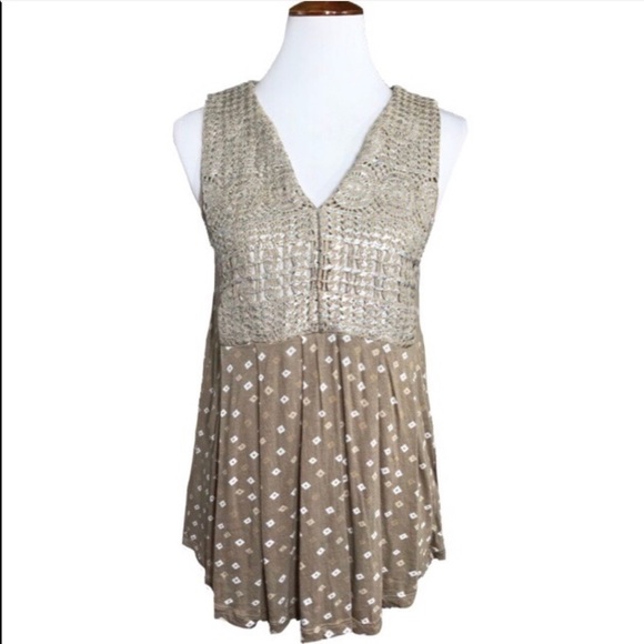 Anthropologie Tops - Anthropologie Metallic Swing Boho Tunic Top